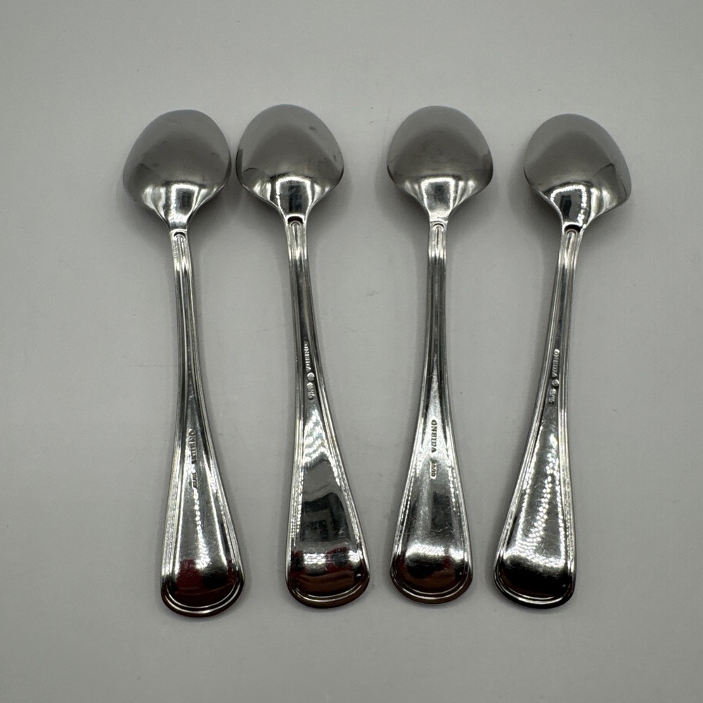 Oneida FLAMBE 4 Soup Spoons Glossy 18/10 Stainless Steel Flatware - Picture 4 of 7